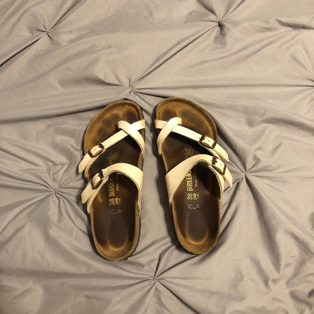 Goldish cream Birkenstock Sandals